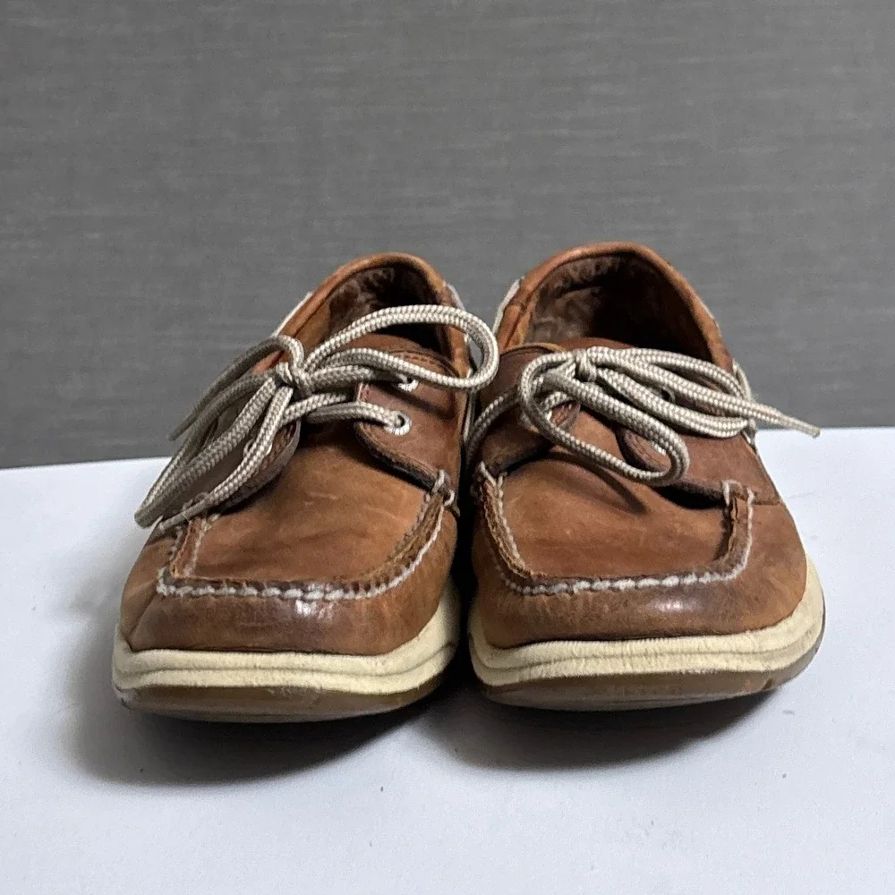 Sperry Boat Shoes 8M Brown Leather Mesh Nautical Classic Casual Coastal